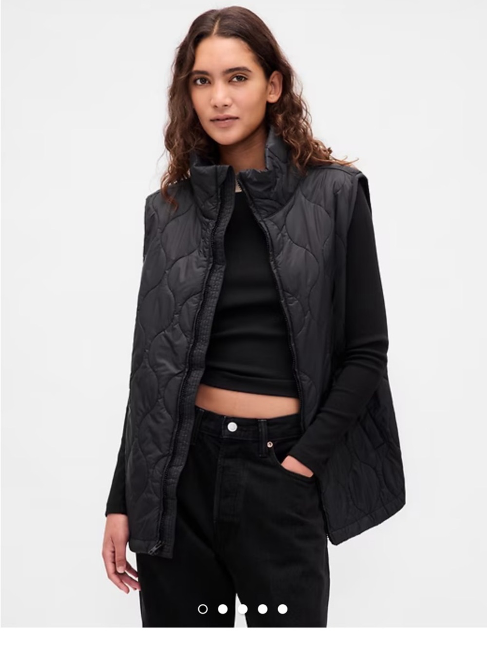 Black Lightweight
Quilted Puffer Vest, Gap, NWT NEW